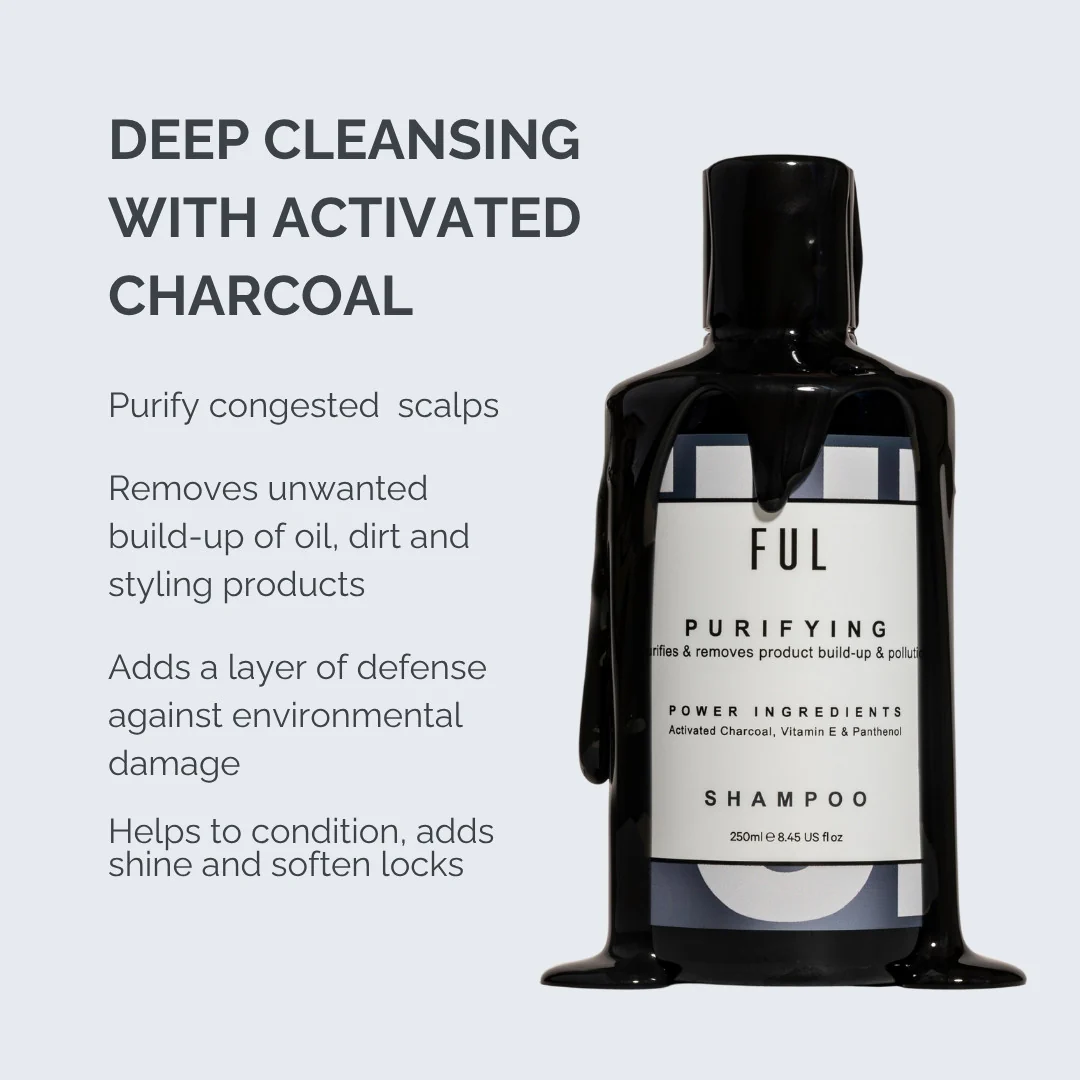 FUL Purifying Charcoal Shampoo 250ml – Clarifying Detox for Oily Scalp & Buildup | Deep Cleanser for Greasy Hair - Image 5