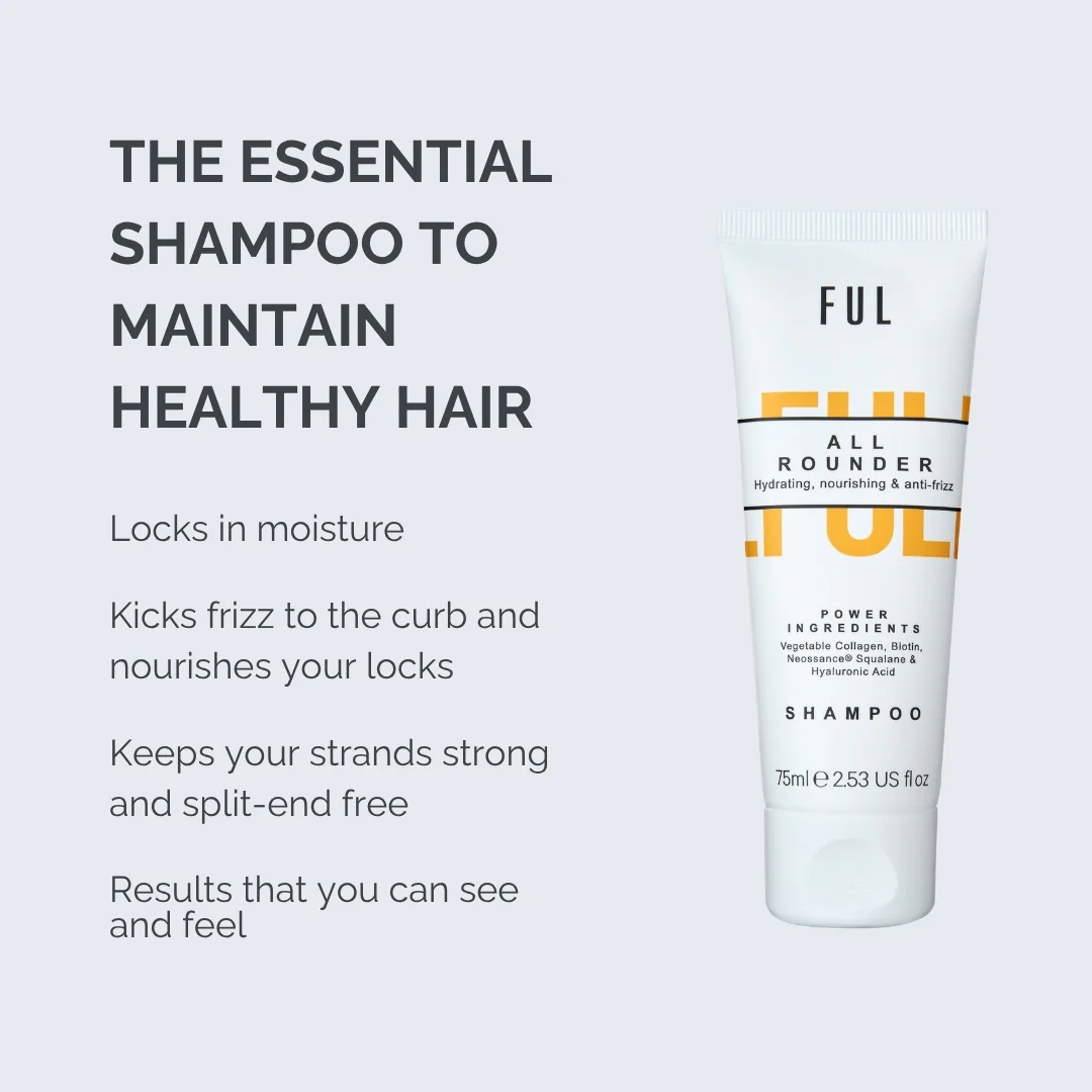 FUL All-Rounder Shampoo Mini 75ml – Sulphate-Free Cleanser for Dry, Damaged & Frizzy Hair - Image 7