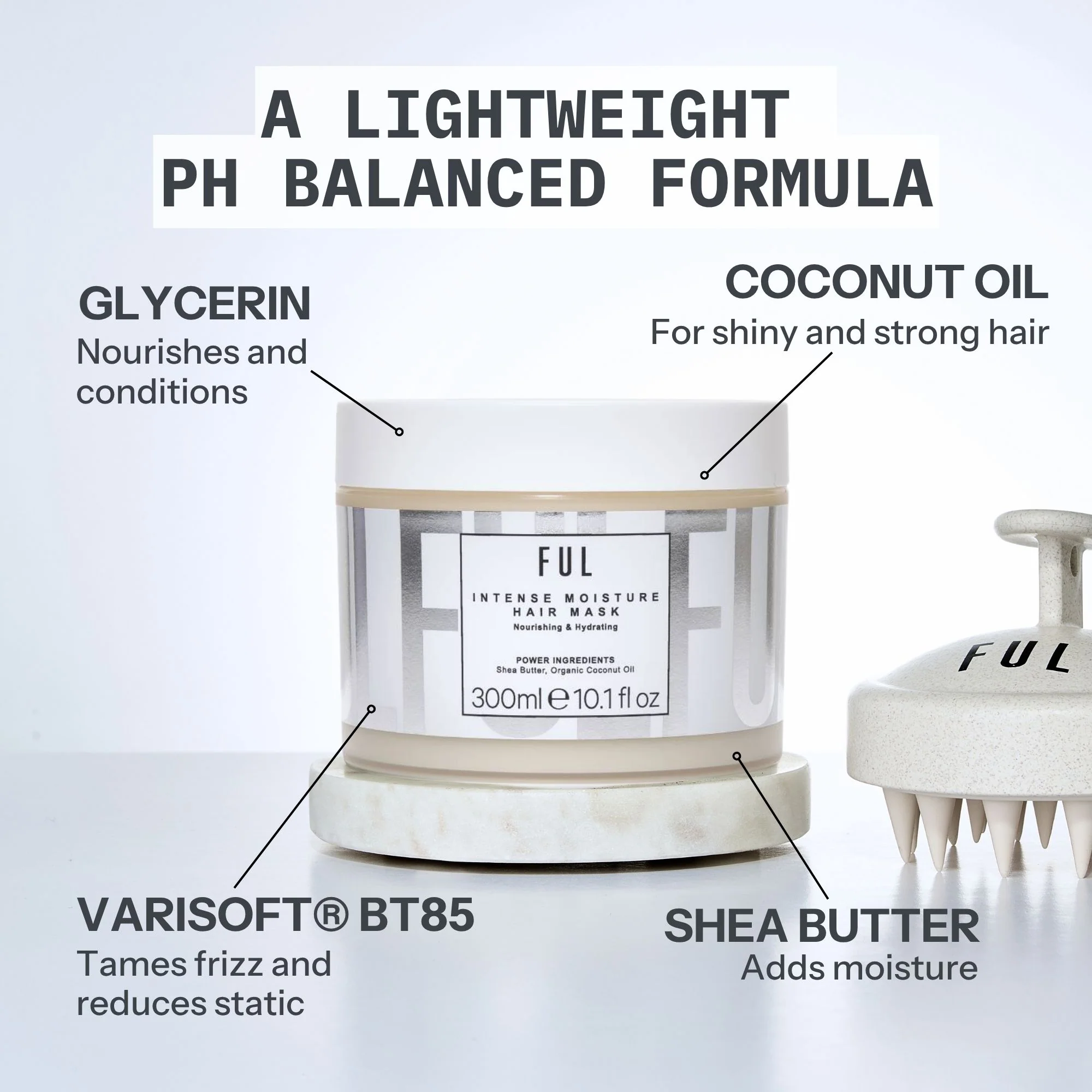 FUL Intense Moisture Hair Mask 300ml – Deep Hydration for Dry, Damaged or Curly Hair - Image 3